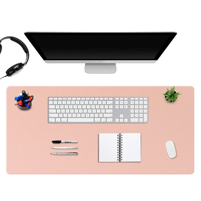 ZD02 80x40cm PU Leather Large Office Computer Desk Mat Double-sided Keyboard Mouse Pad - Royal Blue/Army Green - 3
