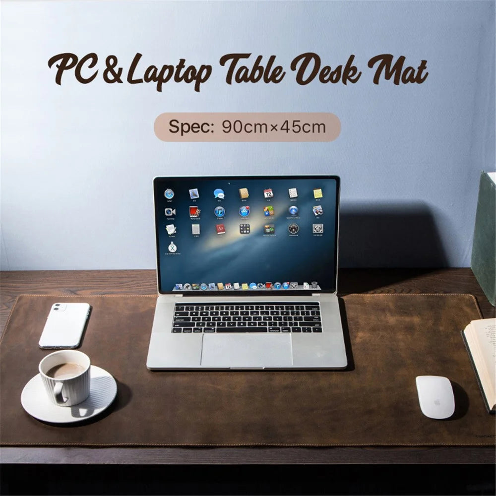 CONTACTS FAMILY 90x45cm Large Genuine Leather Mouse Pad Office Anti-slip Desk Mat Laptop Gaming Mouse Mat Keyboard Pad - 2