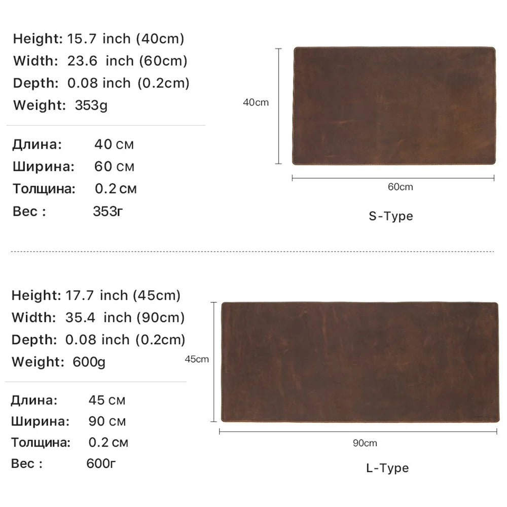 CONTACTS FAMILY 90x45cm Large Genuine Leather Mouse Pad Office Anti-slip Desk Mat Laptop Gaming Mouse Mat Keyboard Pad - 4