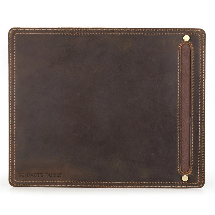 CONTACTS FAMILY Genuine Leather Mouse Pad Non-Slip Base Gaming Working Mousepad Mouse Mat, Size: 28x23cm - 1