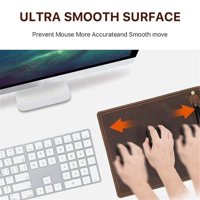CONTACTS FAMILY Genuine Leather Mouse Pad Non-Slip Base Gaming Working Mousepad Mouse Mat, Size: 28x23cm - 5