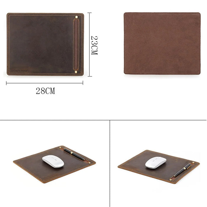 CONTACTS FAMILY Genuine Leather Mouse Pad Non-Slip Base Gaming Working Mousepad Mouse Mat, Size: 28x23cm - 6