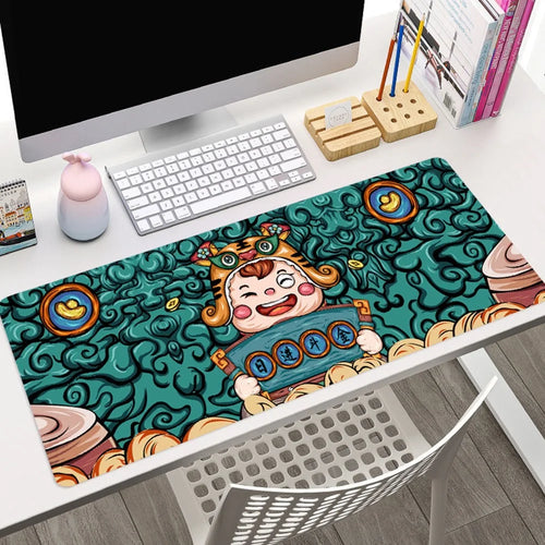 MEILEER HY1228 800x300x4mm Rubber Mouse Pad for Home Office Thicken Edge Overlocking Desk Mat - Ingots Pattern - 1