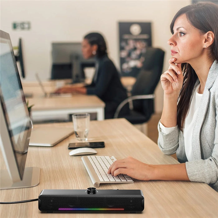 ONIKUMA L16 Wired Desktop Soundbar Speaker RGB Light HiFi Music Subwoofer Support Bluetooth-compatible Connection - 7