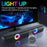 T-WOLF B320 Bluetooth-compatible Speaker Stereo Dual Drivers with 7 RGB Modes Support TF/USB/FM for Smartphone, PC - Black - 2