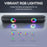 T-WOLF B320 Bluetooth-compatible Speaker Stereo Dual Drivers with 7 RGB Modes Support TF/USB/FM for Smartphone, PC - Black - 3
