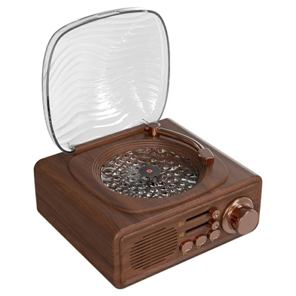 JN122 Retro Vinyl Record Player Bluetooth-compatible Speaker Portable Radio with Atmosphere Projection Lamp - 1