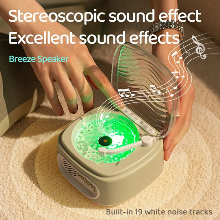 JN158 Retro Vinyl Record Player Bluetooth-compatible Speaker Portable Atmosphere Projection Lamp - White - 3