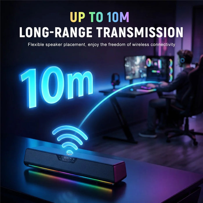 ONIKUMA L13 Wired Desktop Speaker with RGB Lighting Bluetooth-compatible 5.4 Gaming Subwoofer - Black - 5