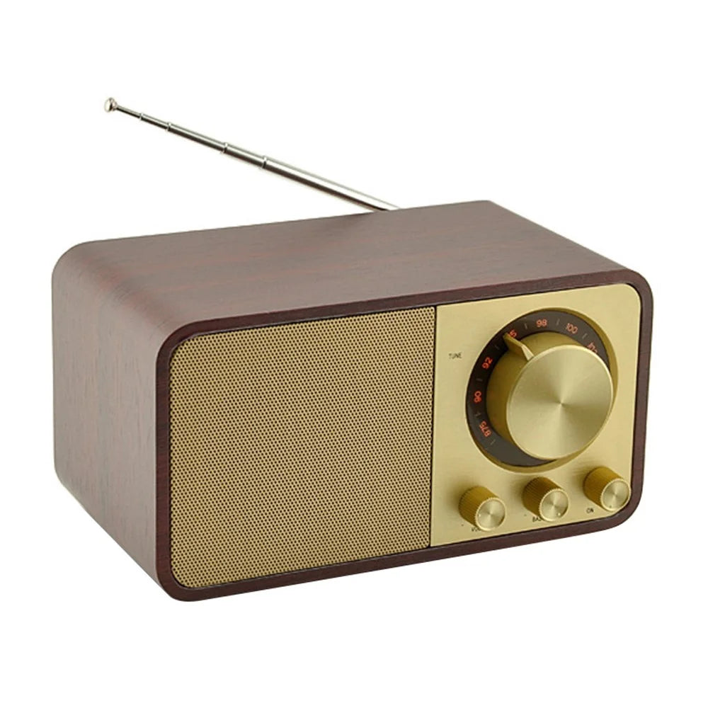 JY-66 Retro Wooden Wireless Bluetooth-compatible 5.0 Speaker Super Bass Subwoofer FM Radio Support TF Card U Disk Aux In (CE Certificated) - 1