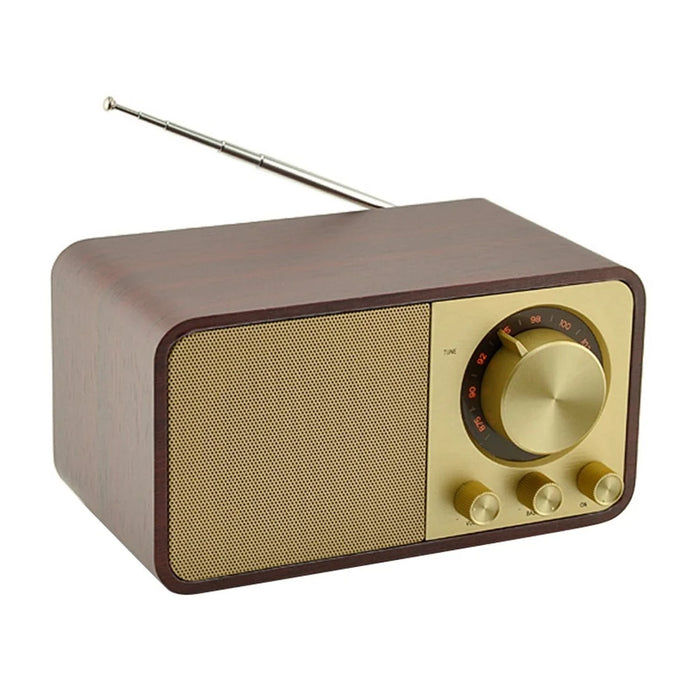 JY-66 Retro Wooden Wireless Bluetooth-compatible 5.0 Speaker Super Bass Subwoofer FM Radio Support TF Card U Disk Aux In (CE Certificated) - 1