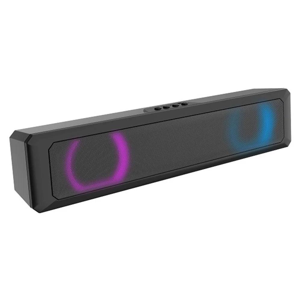 RGB Light Desktop Bluetooth-compatible Speaker Soundbar HiFi Stereo TV Computer Loudspeaker - 1