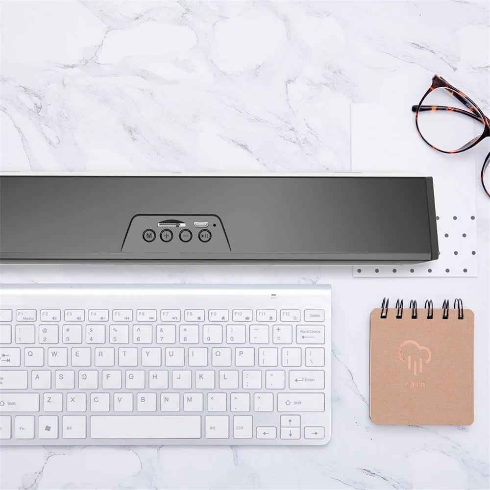 RGB Light Desktop Bluetooth-compatible Speaker Soundbar HiFi Stereo TV Computer Loudspeaker - 7