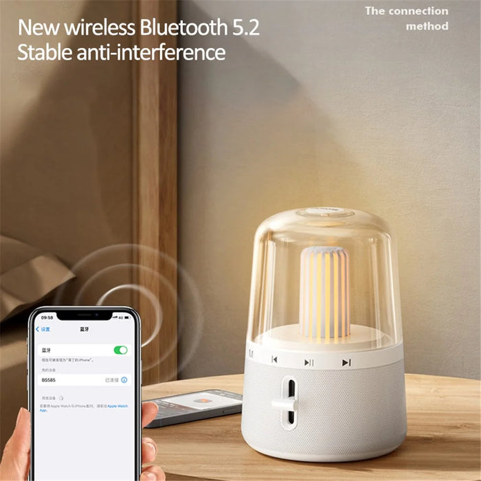 MCHOSE BS585 Portable Rechargeable Bluetooth-compatible Speaker Dimmable Night Light Wireless Stereo Subwoofer - White - 3