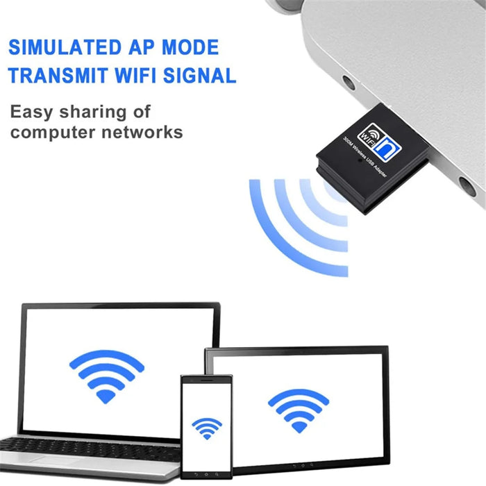 300Mbps Wireless 802.11N USB Wifi Receiving Adapter - 5