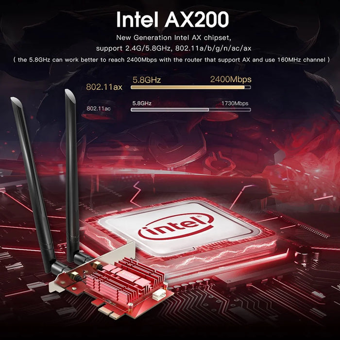 EDUP PCI-E 3000 Megabit Wifi 6 E-sports Intel AX200+ Bluetooth-compatible 5.1 Dual-band Wireless Network Card - 3