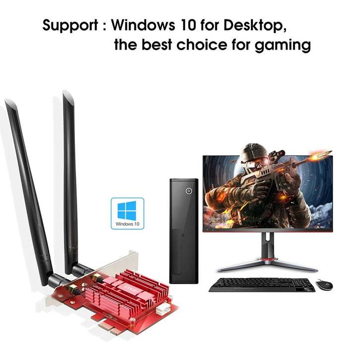EDUP PCI-E 3000 Megabit Wifi 6 E-sports Intel AX200+ Bluetooth-compatible 5.1 Dual-band Wireless Network Card - 5