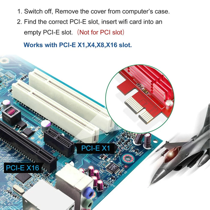 EDUP PCI-E 3000 Megabit Wifi 6 E-sports Intel AX200+ Bluetooth-compatible 5.1 Dual-band Wireless Network Card - 6