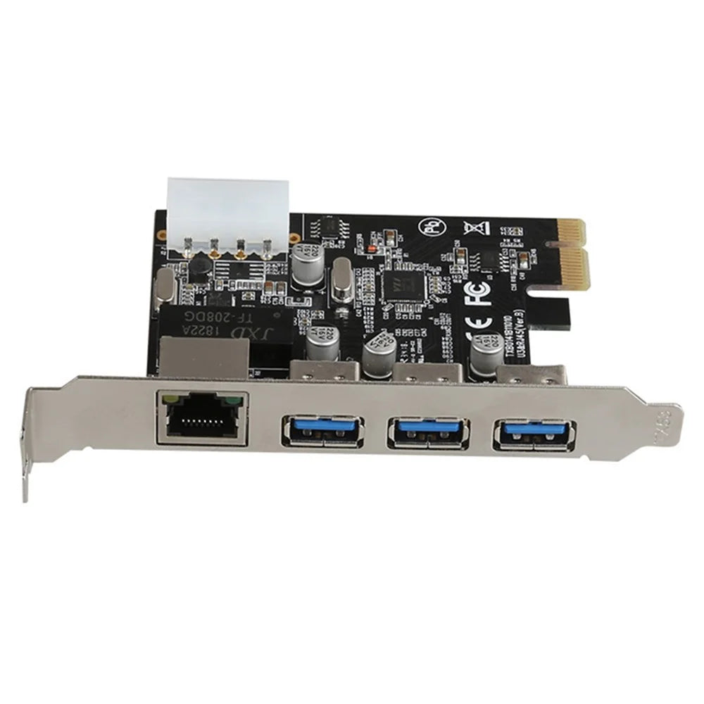 TXB014 PCIE to USB3.0 Adapter Expansion Card PCIE Gigabit Ethernet Network Card for Desktop PC - 2