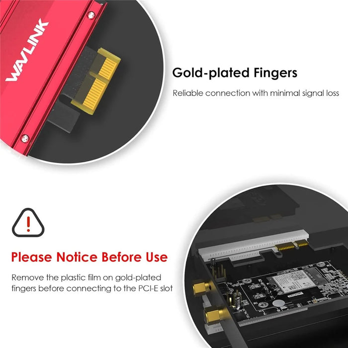 WAVLINK WL-WN685BE3-A Desktop PC WiFi 7 BE8800 Pcie Card Bluetooth-Compatible 5.4 8800Mbps Tri-Band BE200 Wireless Adapter - 7