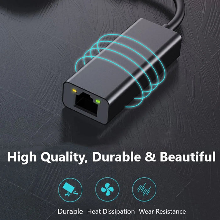 0352B 1000Mbps Type-C to RJ45 Lan Adapter Ethernet Network Card with LED Indicator - Grey - 2