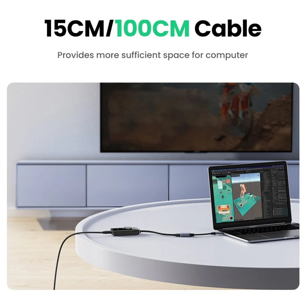 UGREEN 50599 1m External USB Audio Card with 3.5mm Audio/Mic Jack Audio Adapter Sound Card Compatible with Windows Mac Linux PC PS5/4 - 5
