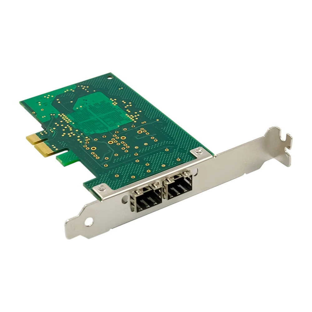 82576EB PCI-E X1 Gigabit Dual Port Ethernet SFP Fiber Optic Network Card Server Controller Adapter - 1