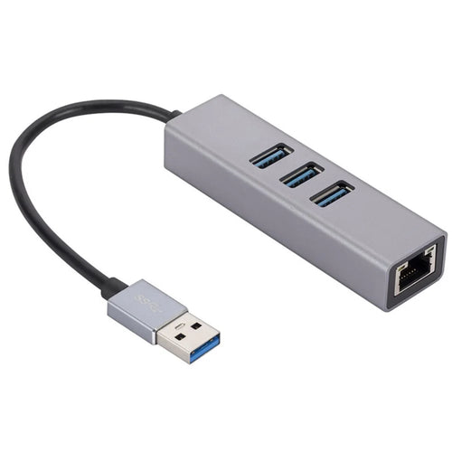 USB-A to RJ45 Ethernet+3xUSB 3.0 Ports Adapter USB 3.0 to 10 / 100 / 1000Mbps Network LAN Cable Converter - 1