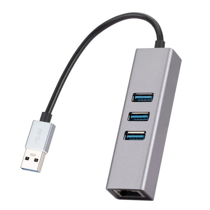 USB-A to RJ45 Ethernet+3xUSB 3.0 Ports Adapter USB 3.0 to 10 / 100 / 1000Mbps Network LAN Cable Converter - 2
