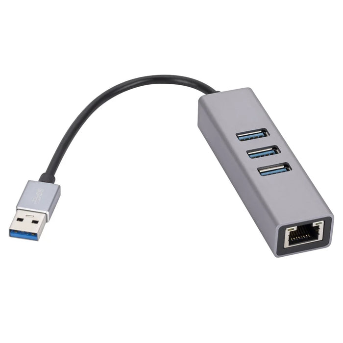 USB-A to RJ45 Ethernet+3xUSB 3.0 Ports Adapter USB 3.0 to 10 / 100 / 1000Mbps Network LAN Cable Converter - 4