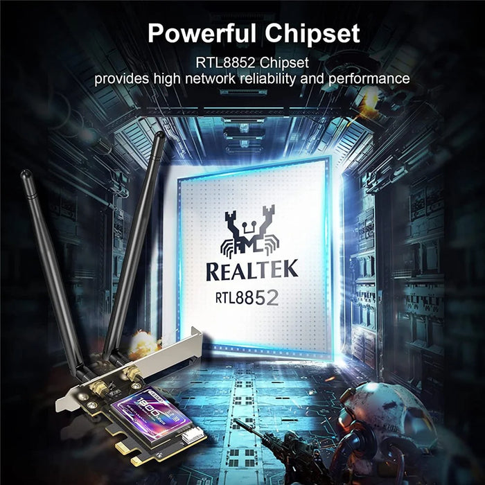 EDUP EP-9658 AX1800M Bluetooth-compatible 5.2 WiFi 6 PCI-E Network Card 2.4GHz / 5.8GHz Dual Band Network Card for Computer - 6