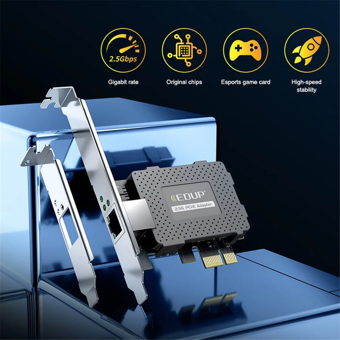 EDUP EP-9635C PCI-E Express Network Adapter RJ45 Port 2.5Gbps / 1Gbps / 100Mbps Ethernet Network Card - 5