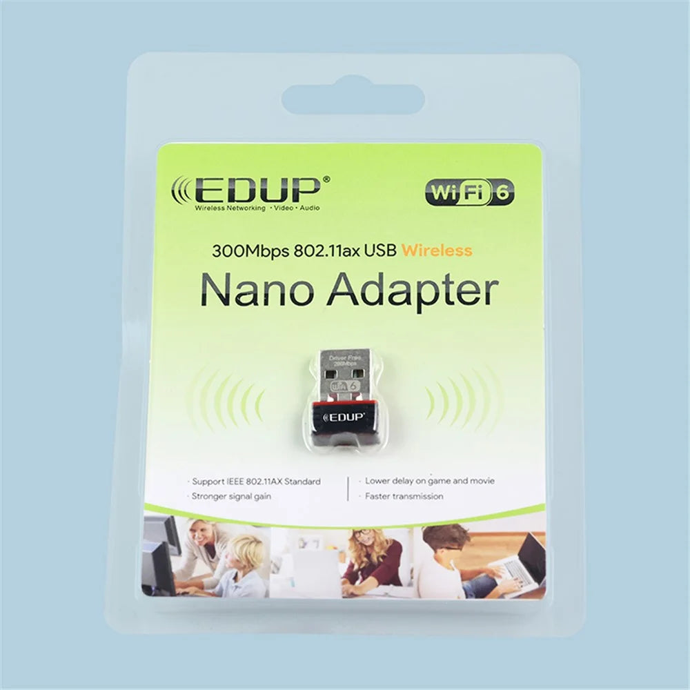 EDUP EP-AX300 286Mbps WiFi 6 Driver-Free Network Card USB 802.11AX USB Wireless Nano Adapter - 6