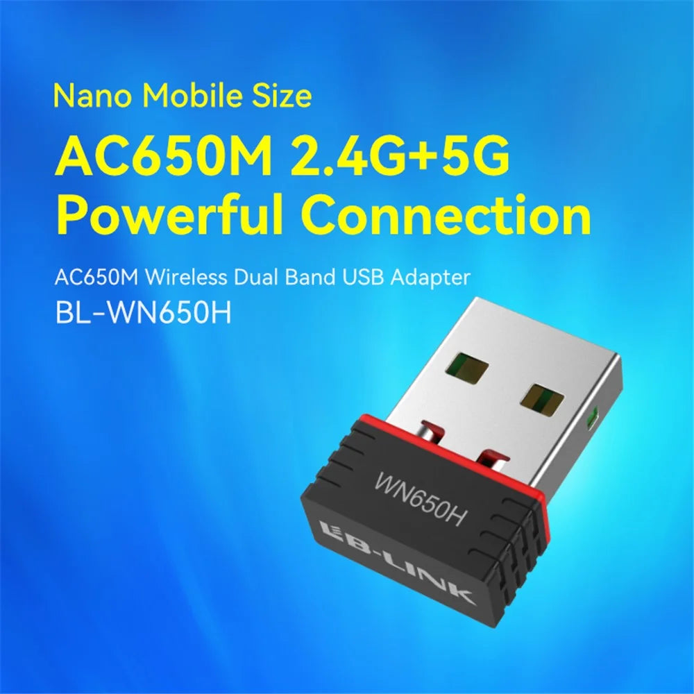 LB-LINK WN650H Dual Band 650M Wireless Network Card Portable USB WiFi Receiver - 2