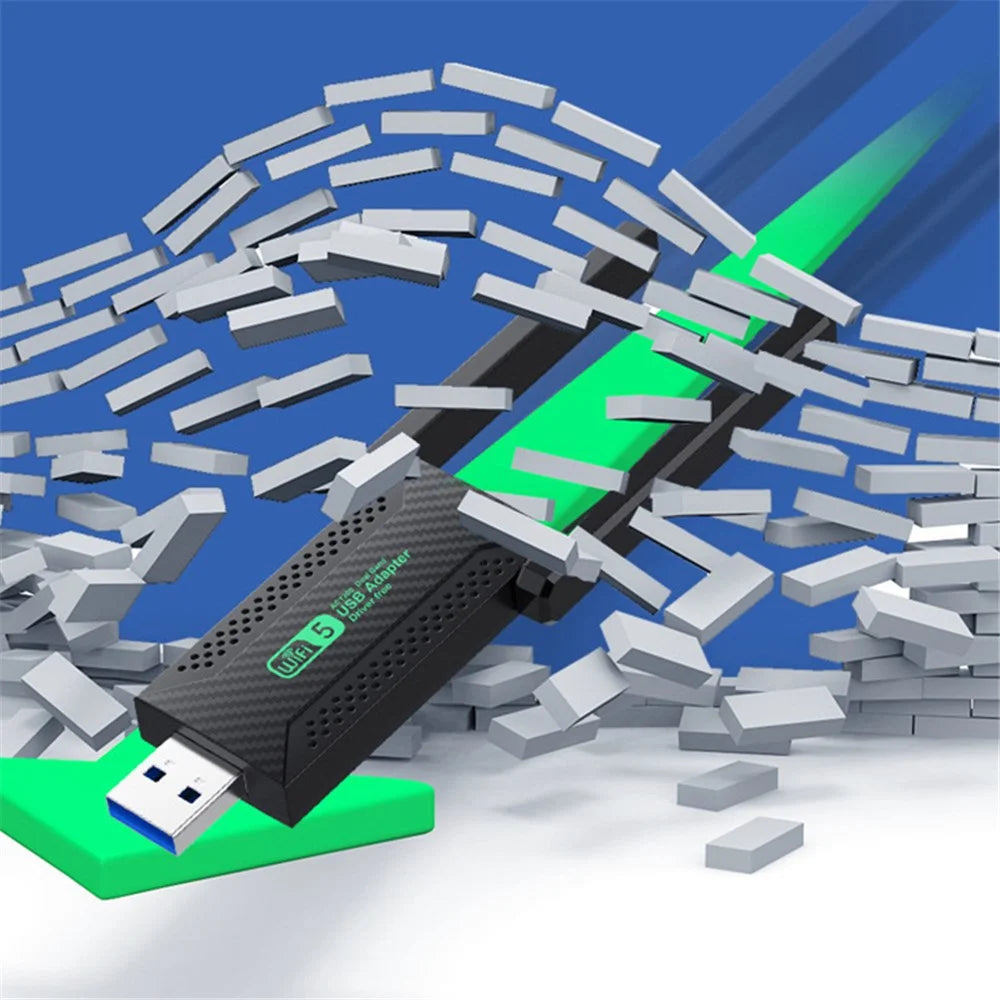 ZT02 Dual Band Driver-Free USB3.0 5G Wireless Network Adapter for Desktop PC, Laptop, 1200Mbps WiFi Wireless Adapter - 4