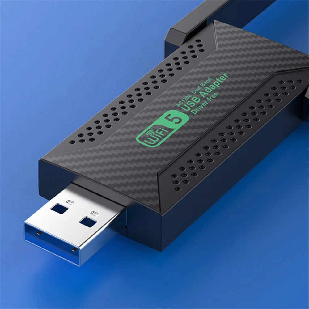 ZT02 Dual Band Driver-Free USB3.0 5G Wireless Network Adapter for Desktop PC, Laptop, 1200Mbps WiFi Wireless Adapter - 5