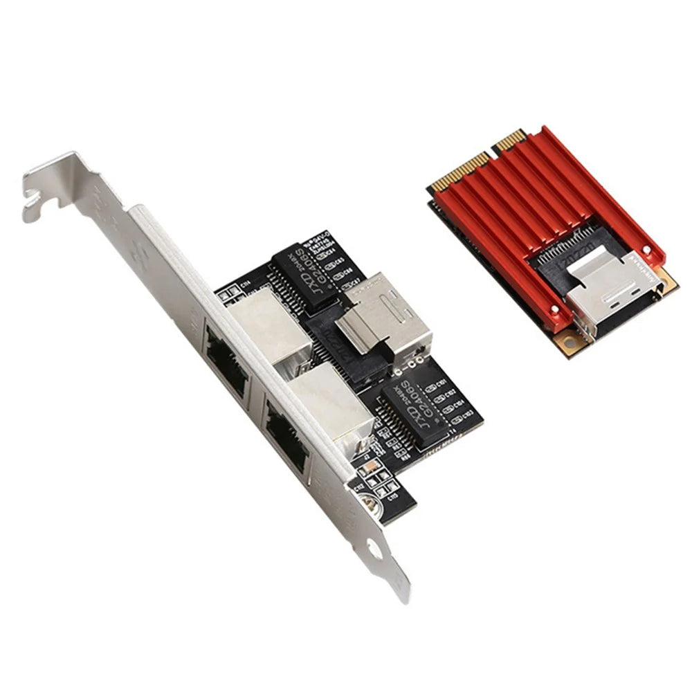 TXA096 Mini PCIE Gigabit Dual Port Lan Card with Intel I350 1000Mbps Gigabit Network Card for Desktop - 1