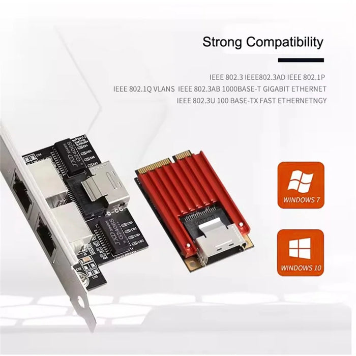 TXA096 Mini PCIE Gigabit Dual Port Lan Card with Intel I350 1000Mbps Gigabit Network Card for Desktop - 3