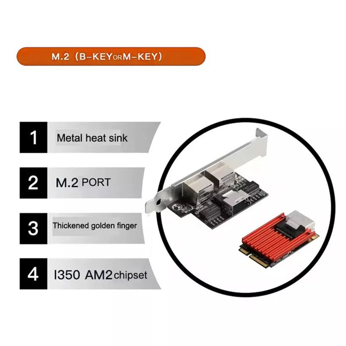 TXA096 Mini PCIE Gigabit Dual Port Lan Card with Intel I350 1000Mbps Gigabit Network Card for Desktop - 4