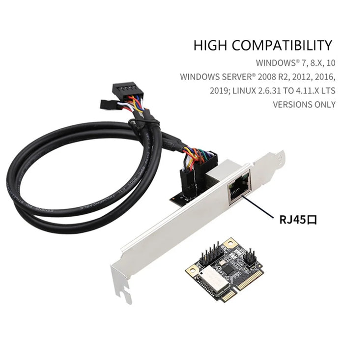 TXA079 Mini PCI-E Network Card Wired 1000Mbps Gigabit Ethernet Adapter for Desktop Computer - 6