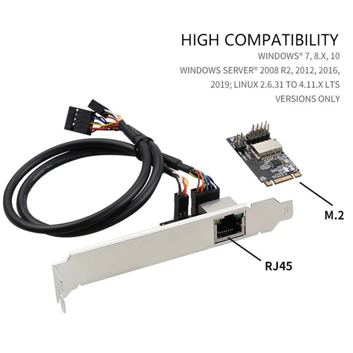 TXA082 RTL8111H 1000M M.2 (B-Key M-Key) to PCI-E Gigabit Network Card for Desktop PC - 2