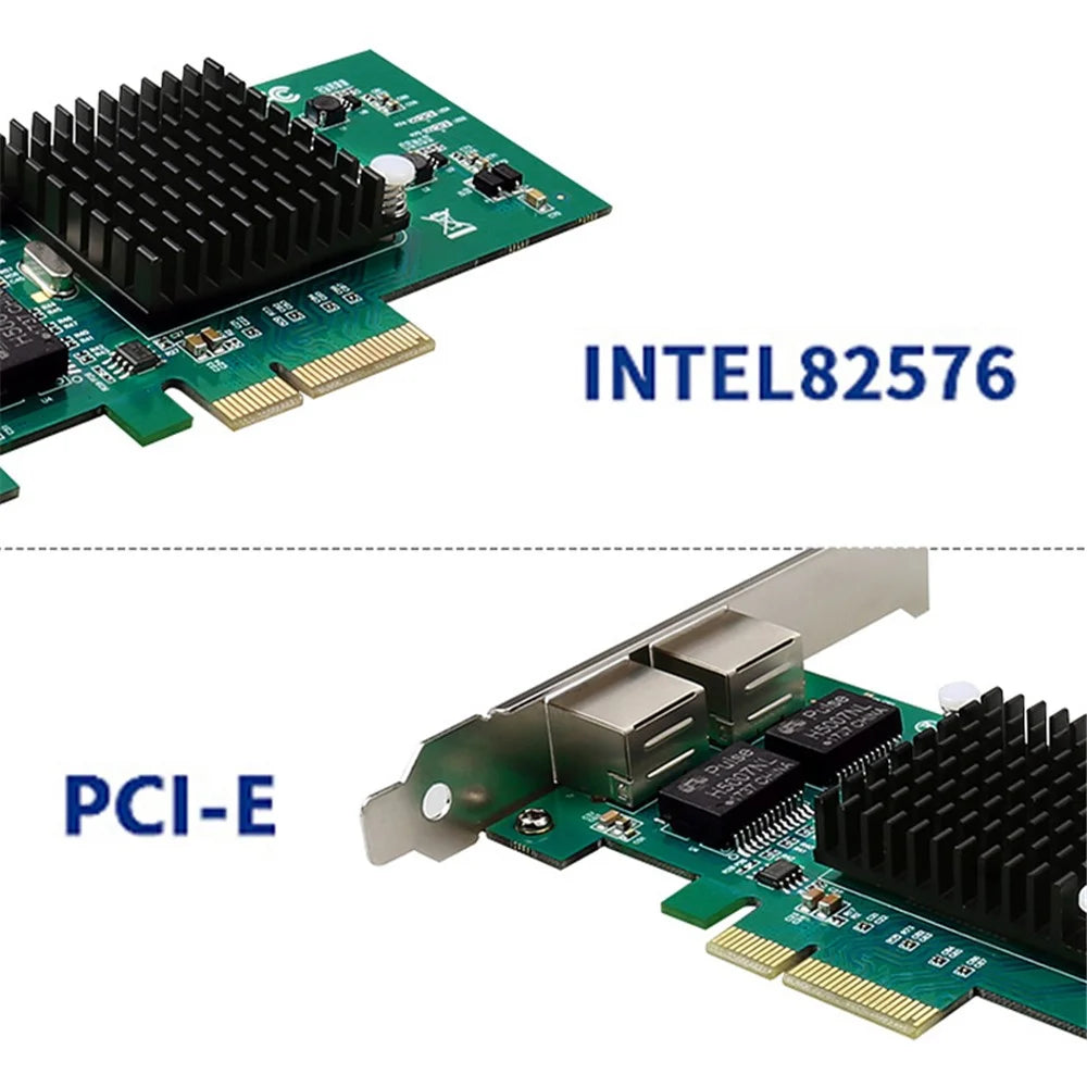 TXA030 Intel 82576 Desktop PC Dual RJ45 Port Network Card 1000Mbps PCI-E X4 Gigabit Network Card - 5
