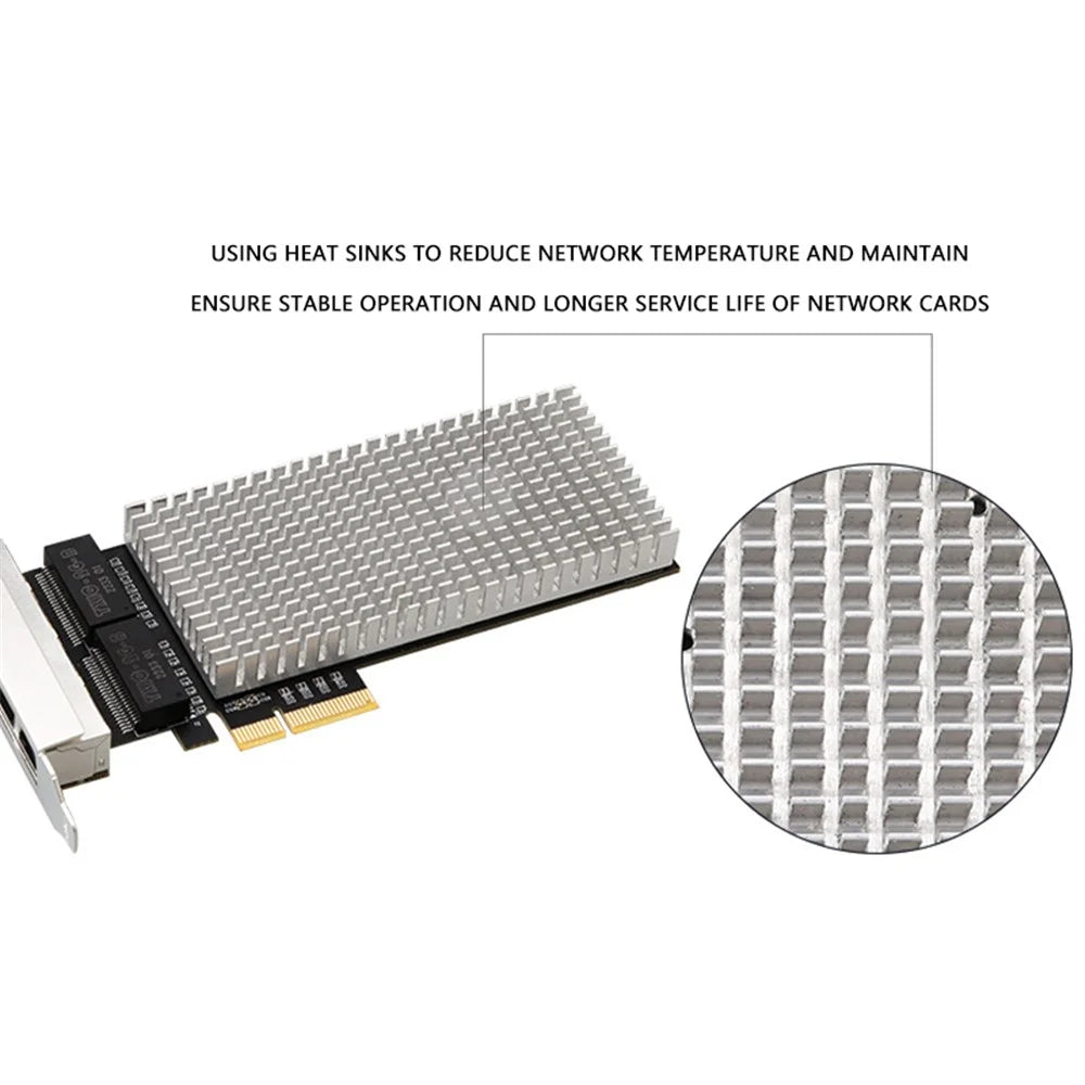 TXA188 4-Port 2.5Gbps PCIe Network Card Intel I225 RJ45 Ethernet Adapter Card for NAS Server Workstation Windows Linux - 5
