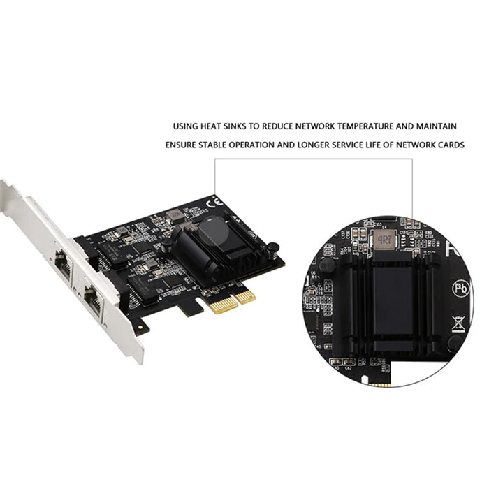 TXA192 Desktop PC Dual RJ45 Port 2500Mbps Network Card PCI-E X1 2.5G Network Card, Support ROS Esxi - 6