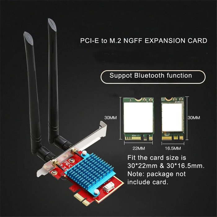 TXB111 PCIE-1X to M.2 NGFF-Ekey Adapter Card Support Bluetooth-compatible Expansion Card - 6