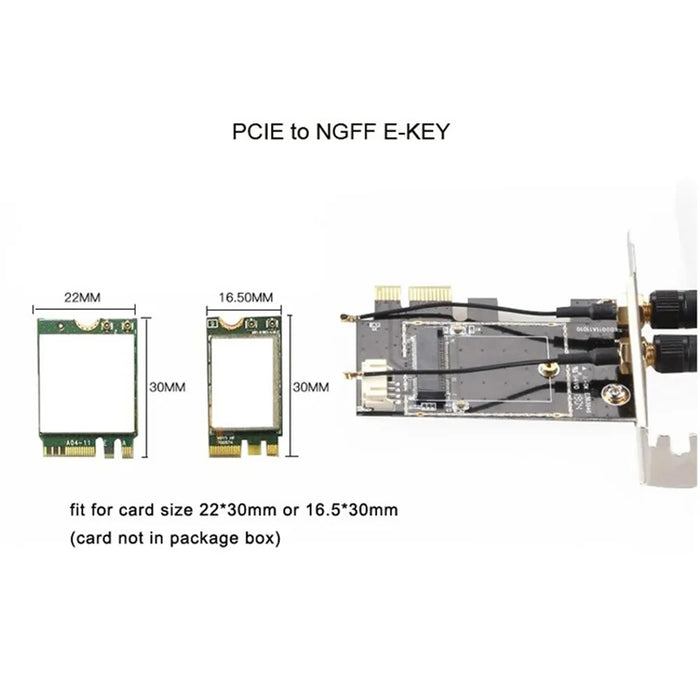 TXB001 PCIe-1X to NGFF-E Key PCIE Wireless Network Card Adapter Support Bluetooth-compatible - 6