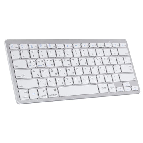 Ultra-Slim Wireless Bluetooth-compatible Keyboard (Korean Language) for Android Windows iOS - Silver - 1
