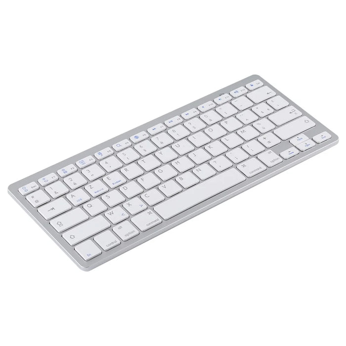 Ultra-Slim Wireless Bluetooth-compatible Keyboard (French Language) for Android Windows iOS - Silver - 2