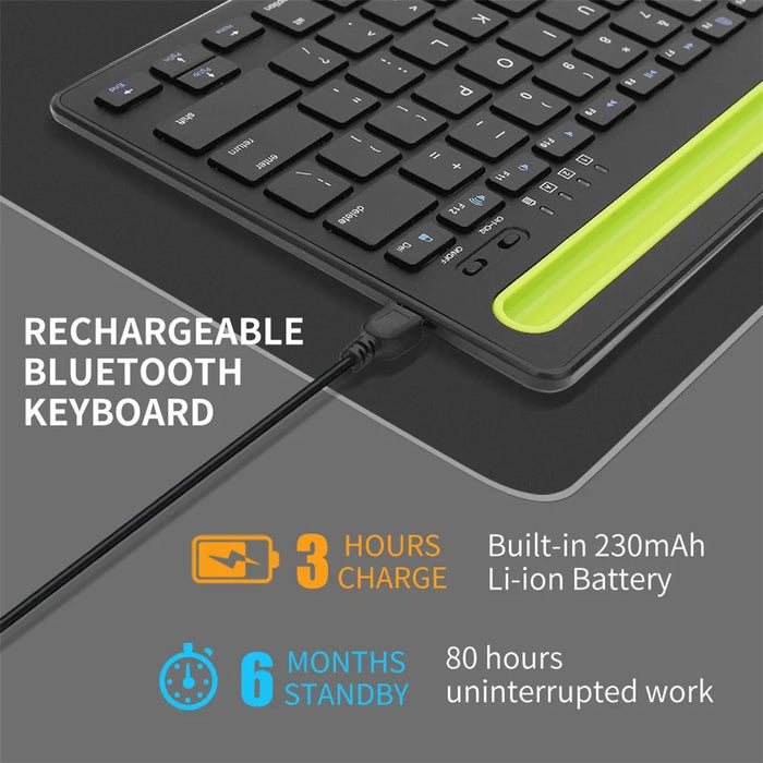 HM-04 Dual-Device Connection Bluetooth-compatible Keyboard for IOS Android Windows Phones/Tablets - Black - 3