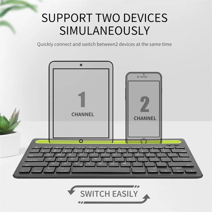 HM-04 Dual-Device Connection Bluetooth-compatible Keyboard for IOS Android Windows Phones/Tablets - Black - 4